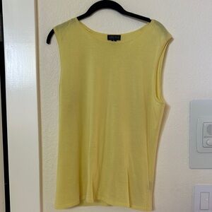 Designer Carlisle 100% cashmere Yellow Sleeveless Tank Top Relaxed Fit